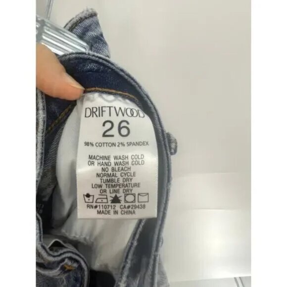 Driftwood Jeans 26 Denim Audrey Straight Leg Vintage Blue $138 - Picture 2 of 4